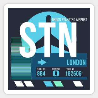 London Stansted (STN) Airport // Sunset Baggage Tag Sticker